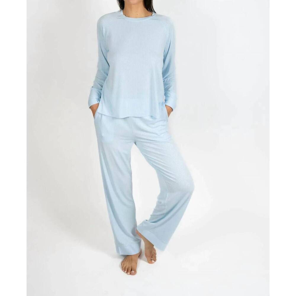 NEW ASPEN DREAM cannes pinstripe long set in cool blue